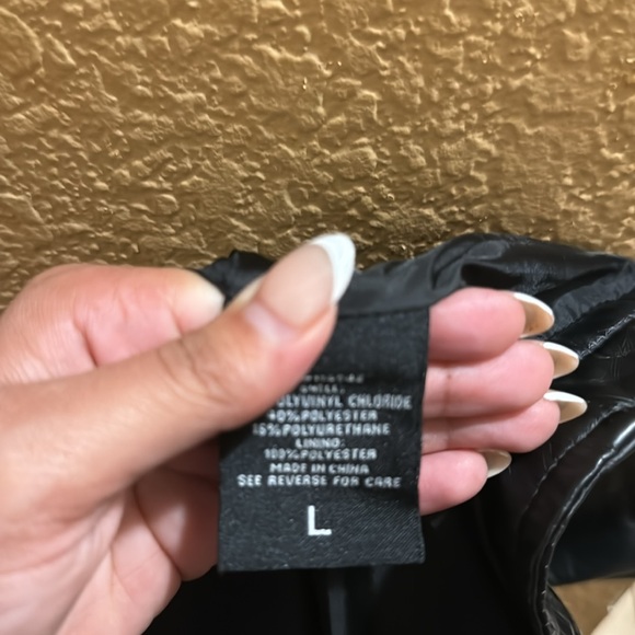 Black Leather Bomber Jacket!! Size L - Picture 9 of 9